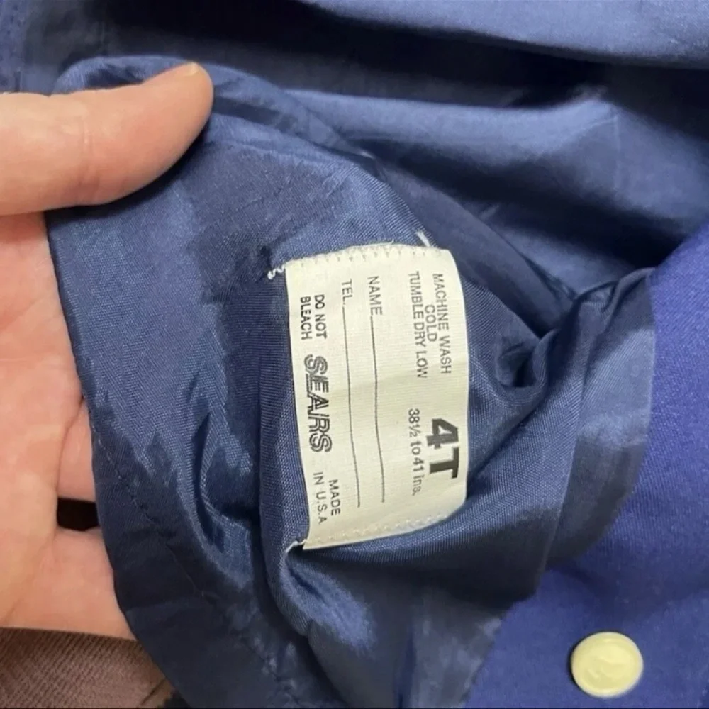 Vintage Children’s Navy Button Jacket Duffel 1950s Boys Girls Sailor Style 4t